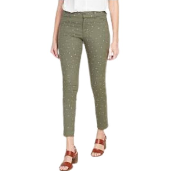 Anthropologie Pants - Anthropologie Tinsel Green Floral Print Pants Stretch Skinny Chino SZ 31